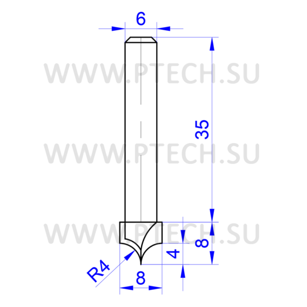 Фреза 4695 калевочная кромочная для фрезера ручного или станка с чпу - ПРОМТЕХКОМПЛЕКТ