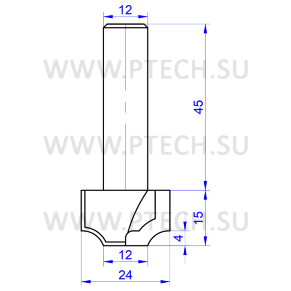 Концевая фреза 5355 твердосплавного типа филенка для ЧПУ станка для обработки фасада из материала МДФ - ПРОМТЕХКОМПЛЕКТ