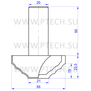 Концевая фреза твердосплавного профильная для ЧПУ станка для обработки фасада из материала МДФ 4805 - ПРОМТЕХКОМПЛЕКТ