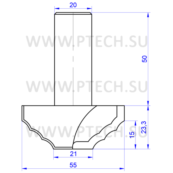 Концевая фреза 4805 твердосплавного типа филенка для ЧПУ станка для обработки фасада из материала МДФ - ПРОМТЕХКОМПЛЕКТ