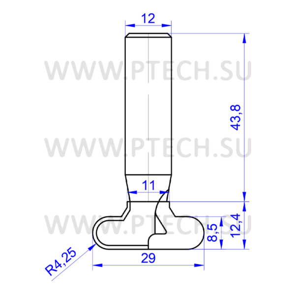 Фреза алмазная PCD для Т-образного паза с радиусом R4,25 950.02945 - ПРОМТЕХКОМПЛЕКТ