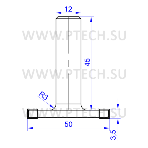 Фреза концева для пазов Z4 S=12 D=50x3,5 - ПРОМТЕХКОМПЛЕКТ