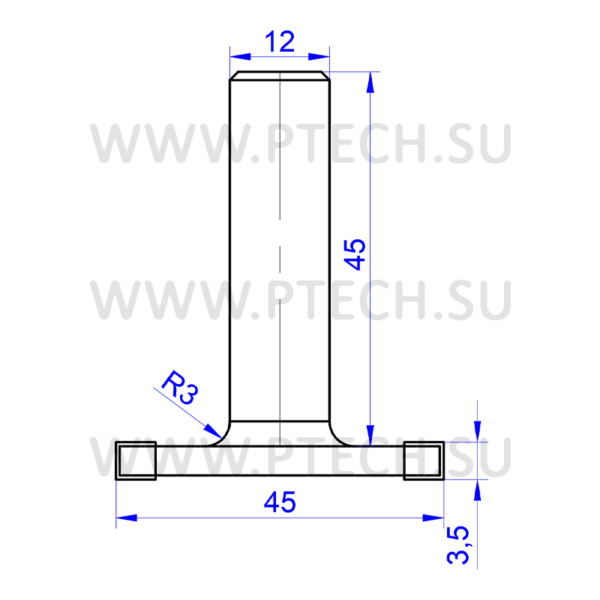 Фреза концевая пазовая дисковая Z4 D=45 I=3,5 S=12,0 - ПРОМТЕХКОМПЛЕКТ