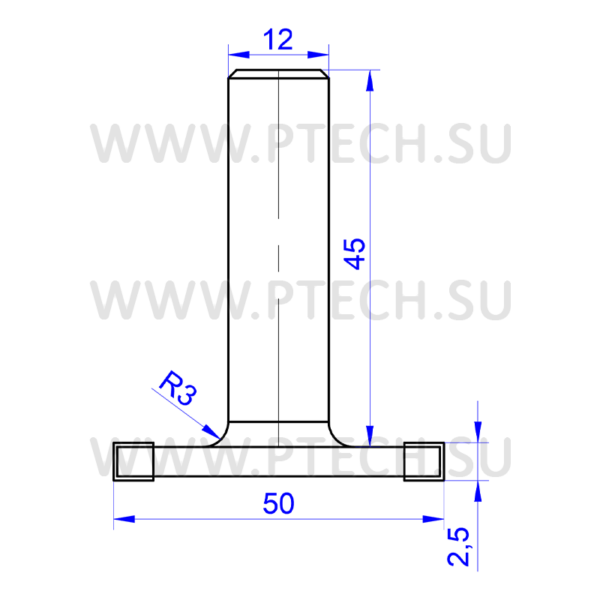 Фреза концева для пазов Z4 S=12 D=50x2,5 - ПРОМТЕХКОМПЛЕКТ