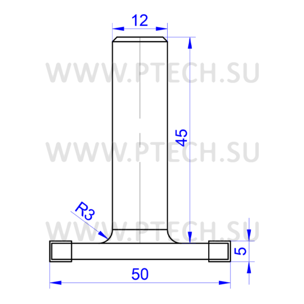 Фреза концева для пазов Z4 S=12 D=50x5 - ПРОМТЕХКОМПЛЕКТ