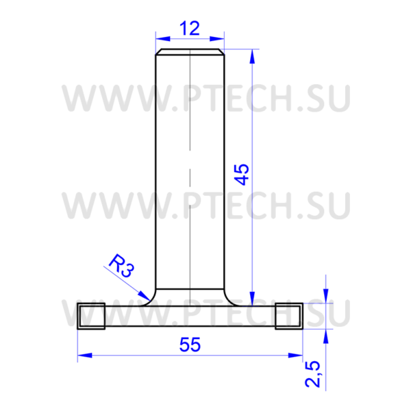 Фреза пазовая Т-образной формы Z4 D=55x2,5 - ПРОМТЕХКОМПЛЕКТ