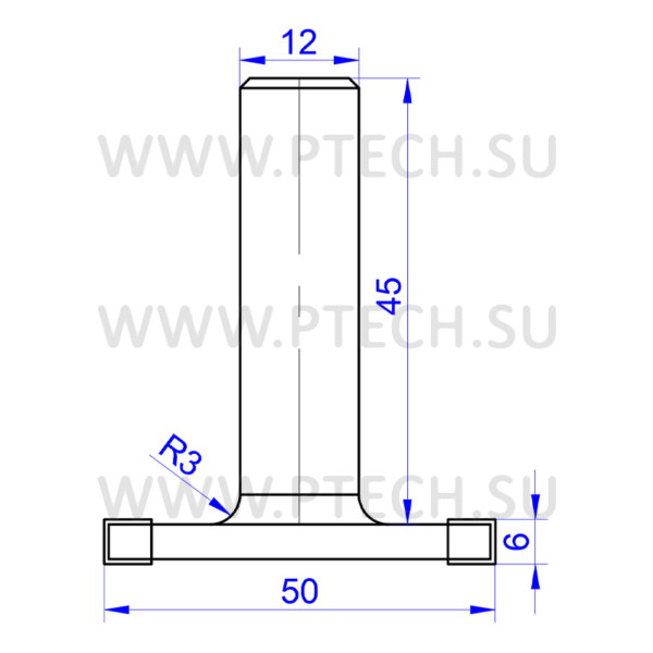 Фреза пазовая Т-образной формы Z4 D=50x6 - ПРОМТЕХКОМПЛЕКТ