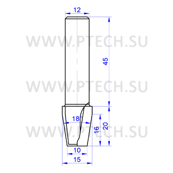 Алмазная фреза PCD 1069 V-обр. 18 градусов - ПРОМТЕХКОМПЛЕКТ