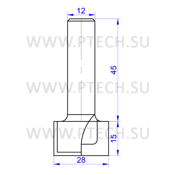 Фреза 544 пазовая прямая D28X15 - ПРОМТЕХКОМПЛЕКТ