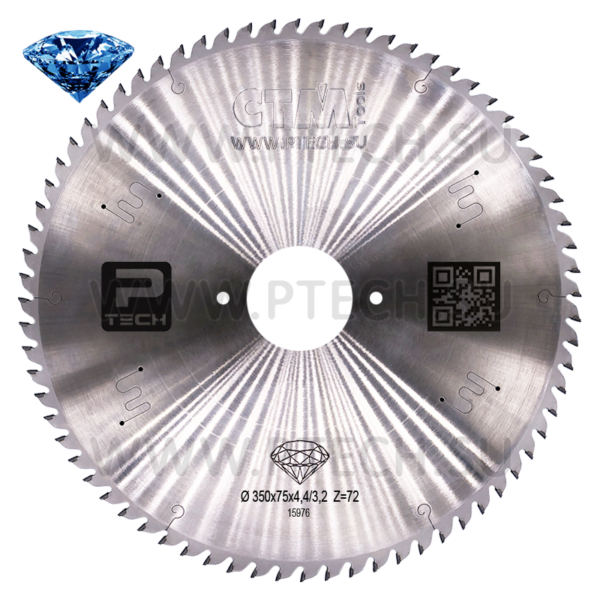 350х4,4/3,2х75 Z=72 Алмазный пильный диск для форматно-раскроечного центра - ПРОМТЕХКОМПЛЕКТ