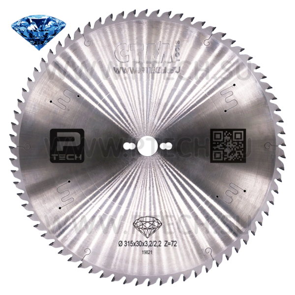 Пила алмазная основная 315х3,2/2,2х30 Z=72 для форматно-раскроечных станков - ПРОМТЕХКОМПЛЕКТ