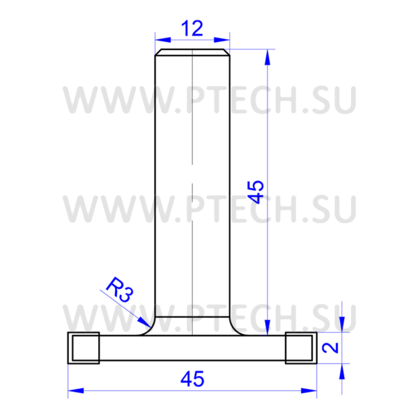 Фреза алмазная 45х2х12 кромочная фальцевая Z4 - ПРОМТЕХКОМПЛЕКТ