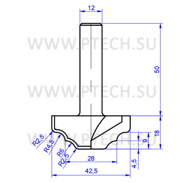 Фреза алмазная PCD 17260 для ЧПУ по дереву. МДФ и ЛДСП - ПРОМТЕХКОМПЛЕКТ