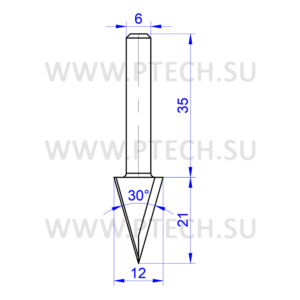 Фреза твердосплавная гравировальная V-образ 30 градусов - ПРОМТЕХКОМПЛЕКТ